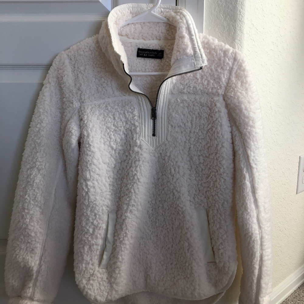 Abercrombie sherpa pullover quarter zip